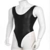 Hularka Men's Glossy Stretchy Bodysuit Swimwear Skinny Backless Sleeveless Vest Leotard Underwear Black X-Large view 4