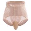 ABAFIP Men's Tummy Control Shapewear Underwear High Waist Body Shaper Slimmming Girdle Waist Cinchers Waist Trainer Corset Lace Briefs Crossdress Lingerie Apricot Large(US Small) view 3