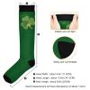 Wusikd St Patrick Shamrock Compression Socks for Women and Men Circulation Gold Glitter Green Long Socks for Athletic Running 1 view 4