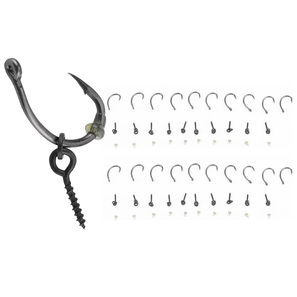 60 Pcs/Set Carp Fishing Hooks,Robust Copper Fishing Tackle,Simple Installation Reusable Fishing Hooks,Carp Fishing Accessory for Hair Rigs Carp