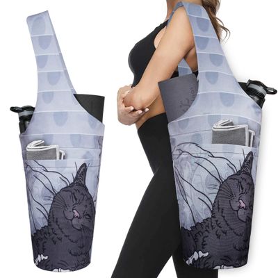 Yoga Mat Bag with Large Size Pockets and Inside Small Pocket Yoga Mat Tote Sling Carrier Fit Most Size Mats - Holds More Yoga Accessories