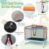 Giantex 6Ft Kids Trampoline with Swing and Horizontal Bar, ASTM Approved Small Trampoline with Net, L-Shaped 2 Way Zippers, Indoor Outdoor Rectangle Toddler Trampolines for Kids Age 3+ (Blue/Orange) view 3