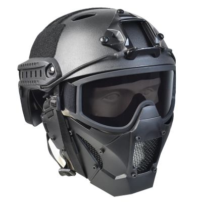 Airsoft Mask Heavy Duty Tactical Protective Mask with Anti-Fog Goggles Eye Protection and Tactical Fast Helmet Impact Resistant for Hunting Paintball CS Game BB Gun Shooting (Black)