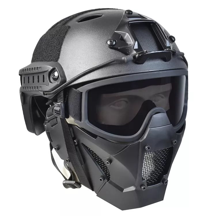Airsoft Mask Heavy Duty Tactical Protective Mask with Anti-Fog Goggles Eye Protection and Tactical Fast Helmet Impact Resistant for Hunting Paintball CS Game BB Gun Shooting (Black)