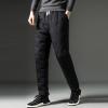 Snow Pants for Men Windproof Loose Winter Warm Utility Thick Trousers Padded Down Outdoor Camping Hiking Ski Pants Black view 2