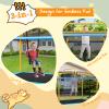 Goplus 3-in-1 6FT Kids Trampoline with Swing and Horizontal Bar, Mini Toddler Trampoline w/Enclosure Safety Net, Seamless Spring Cover, Outdoor Indoor ASTM Approved Rectangle Trampoline (Blue+Yellow) view 2