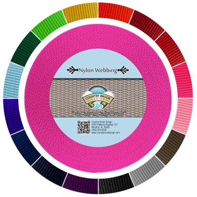Country Brook Design - 1 1/2 Inch Heavy Duty 100% Real Nylon Webbing - 20+ Vibrant Colors (Fuchsia, 50 Yards)