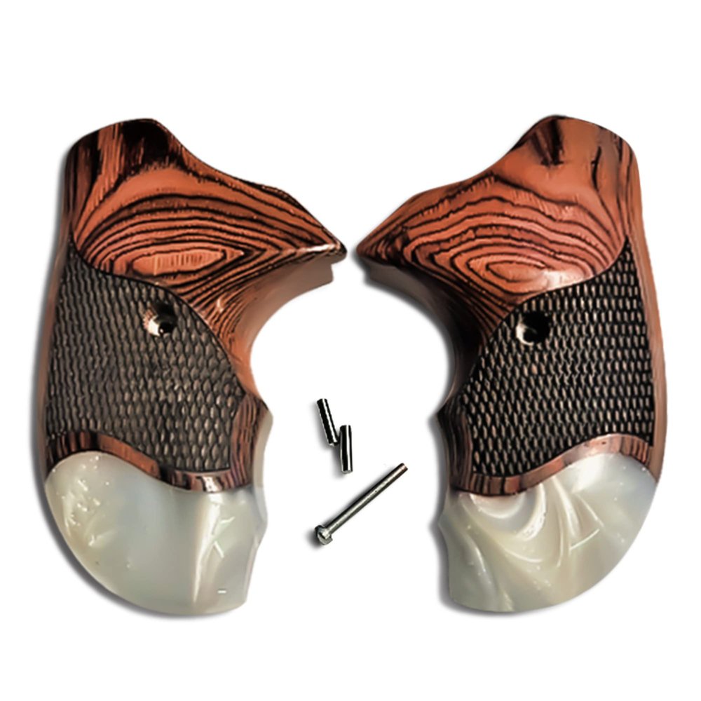 Taurus Judge Grips for Models 4410 and 4510, Taurus Tracker Grips for Models 627, Tracker 44, Rosewood with Pearl Accent, with Screw and Studs