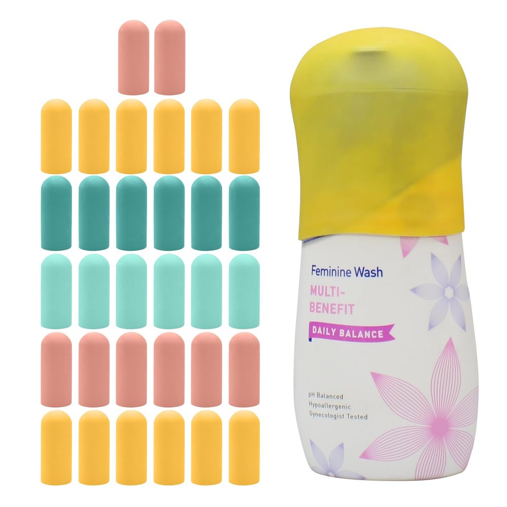 32 Pack Silicone Bottle Covers, Travel Essentials for Women Men, Travel Size Toiletries, Cruise Ship Essentials, Accessories Luggage, Travel Must Haves, Elastic Sleeves for Leak Proofing