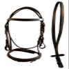 Equitem Leather English Bridle with Flat Browband and Padded Crown and Nose (Brown, Full) view 1