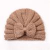 Toddler Infant Baby Boys Girls Knitted Cap Beaniess Solid Cotton Bowknot Elastics Turban Hat Kids (Coffee, One Size) view 2
