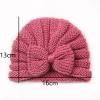 Toddler Infant Baby Boys Girls Knitted Cap Beaniess Solid Cotton Bowknot Elastics Turban Hat Kids (Coffee, One Size) view 3