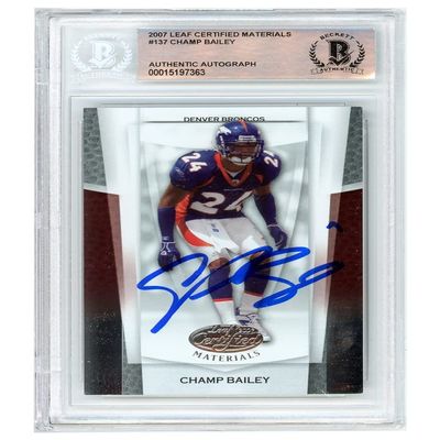 Champ Bailey 2007 Leaf Certified Materials Autograph Card #137 BAS