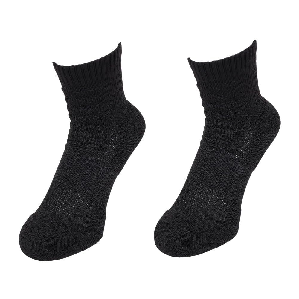 Phiten Metax Sports Semi Long Socks (2 Pair), Black, 22-24cm (Men's 4-6 / Women's 5-7)