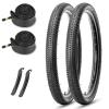 26-inch Mountain Bike Tires Set: MOHEGIA 2-Pack 26x2.125 Inch Folding Replacement Bicycle Tires and Inner Tubes with Tire Levers Pair/Black view 1
