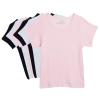 Rene Rofe Girls Undershirt - 6 Pack 100% Cotton Tag Free Super Soft Short Sleeve Crew Neck Shirts for Girls, Size 7-8, Pink/White/Black view 1