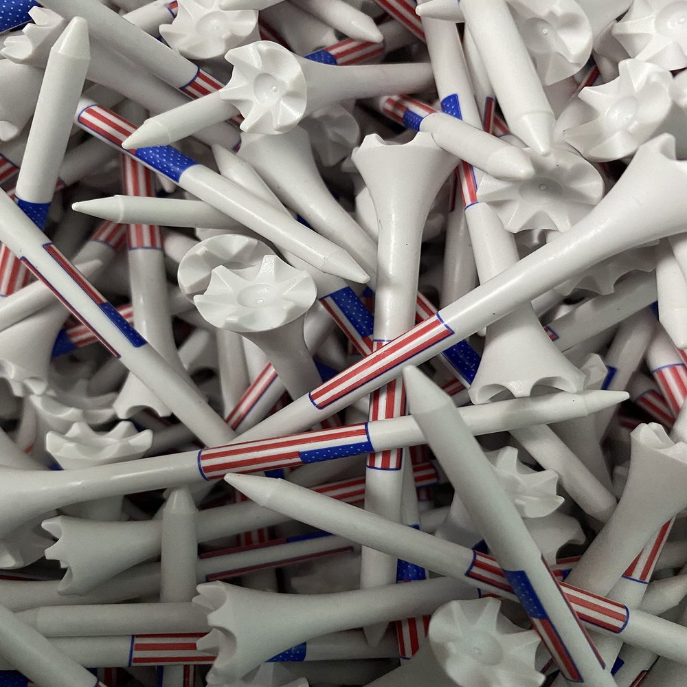 2.75" USA Flag EPIK Evolution Golf tee Made in USA (100)