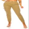 Double Denim January 5th High Waisted Cargo Joggers Pants for Women  Baggy Fleece-Lined Casual Sweatpants with Pockets Streetwear SCP-2049 Khaki M view 1