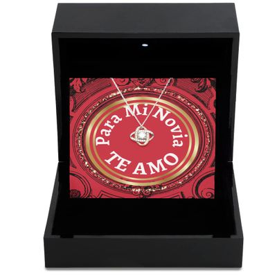 Love Knot Rose Gold Necklace Luxury Box Para mi alma gemela cadena, regalo para mujer, esposa o novia, collar personalizado para un momento especial