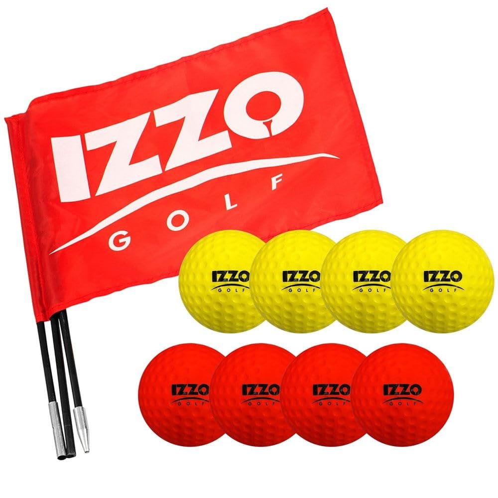 Izzo Golf Bocce Golf Game Chipping Training Aid - Bocce Golf Game to Help You Practice Your Golf Swing,Red/Yellow