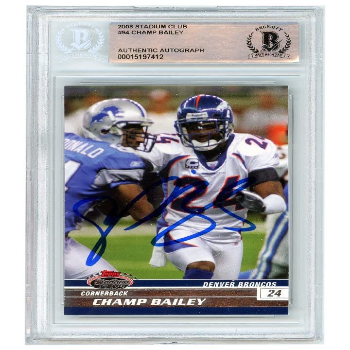 Champ Bailey 2008 Topps Stadium Club Autograph Card #94 BAS
