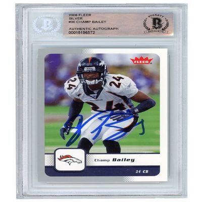 Champ Bailey 2006 Fleer Silver Autograph Card #30 BAS