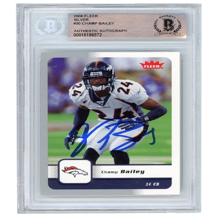 Champ Bailey 2006 Fleer Silver Autograph Card #30 BAS
