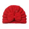 Toddler Infant Baby Boys Girls Knitted Cap Beaniess Solid Cotton Bowknot Elastics Turban Hat Kids Winter (Red, One Size) view 1