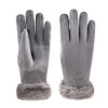 Bestgift Warm gloves for cycling women Cute winter ski plush outdoor cycling electric motorcycle gloves Grey one size view 1