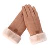 Bestgift Warm gloves for cycling women Cute winter ski plush outdoor cycling electric motorcycle gloves Grey one size view 3
