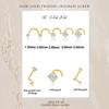 14K Solid Yellow Gold, Twisted Bar Nose Stud, 20 GA, Diamond Nose Stud, Micro Nose, Screw Nose Stud, Body Jewelry Real Gold view 4