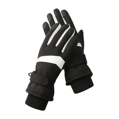 Bestgift Winter ski Gloves for Men and Women can Touch The Screen for Outdoor Riding, Warm and Plush Gloves are Waterproof and Anti-Skid HX-113 Black 2 one Size