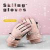 Bestgift Winter ski Gloves for Men and Women can Touch The Screen for Outdoor Riding, Warm and Plush Gloves are Waterproof and Anti-Skid HX-113 Black 2 one Size view 2