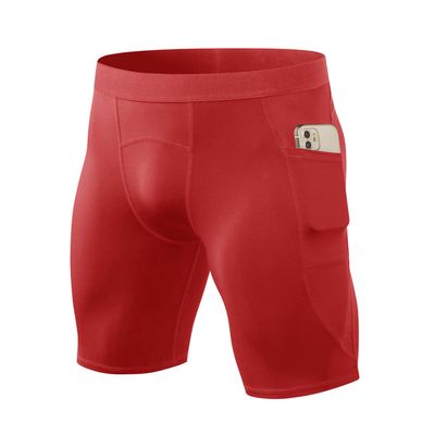 CARGFM Compression Shorts for Men, Basketball Running Tights Cool Dry Spandex Underwear Workout Gym Athletic Baselayer Red