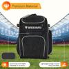Vizari Soccer Backpack Soccer Bag | Water resistant Durable Equipment Bag for Football, Basketball, Volleyball | Cleats and Ball Compartment - Black, Blue, Red view 2