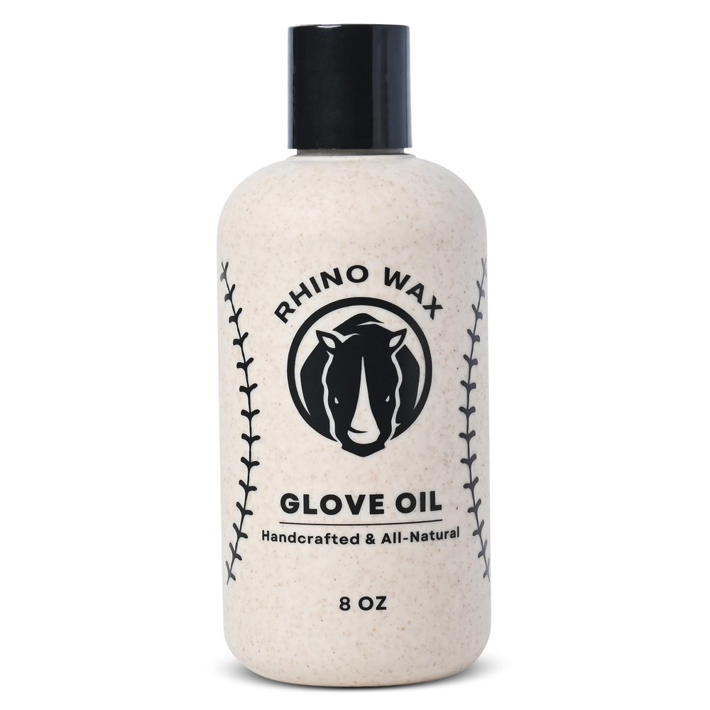 Rhino Wax - Baseball Glove Oil 8 oz (Not Made in China) - Softens & Hydrates Leather Fibers - Improves Ball Gloves Flexibility - Break in Mitts Fast - Natural Ingredients - Proudly Made in The USA