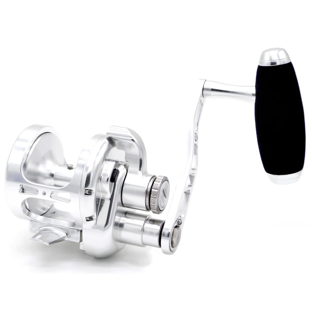 CAMEKOON Conventional Reels Saltwater Trolling Fishing, Up to 66Lbs Carbon Drag, 4.6 inch Long Power Handle, Adjustable Strike Button, Lever Drag Casting Reel