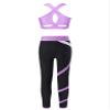 Hansber Kids Girls Gymnastics Crop Top with Leggings Set 2 Piece Dance Sports Outfits Gym Yoga Running Activewear Lavender 16 view 2