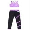 Hansber Kids Girls Gymnastics Crop Top with Leggings Set 2 Piece Dance Sports Outfits Gym Yoga Running Activewear Lavender 16 view 4