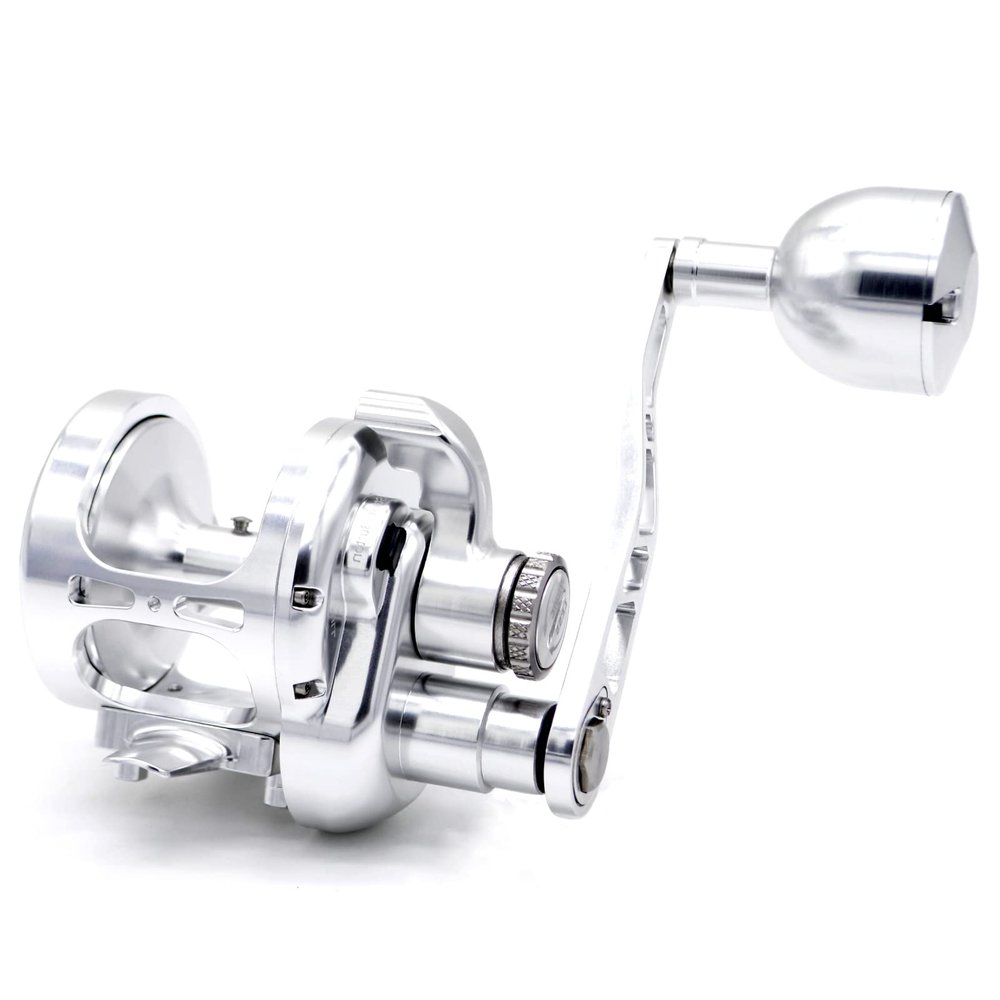CAMEKOON Conventional Reels Saltwater Trolling Fishing, Up to 66Lbs Carbon Drag, 4.6 inch Long Power Handle, Adjustable Strike Button, Lever Drag Casting Reel