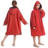 Hiturbo Kids Waterproof Swim Parka: Thin Fleece Swimming Coat - Oversized Swimmer Jacket - Knee Length Swim Team Outfit (9-13Y, Red) view 2