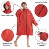 Hiturbo Kids Waterproof Swim Parka: Thin Fleece Swimming Coat - Oversized Swimmer Jacket - Knee Length Swim Team Outfit (9-13Y, Red) view 3
