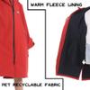 Hiturbo Kids Waterproof Swim Parka: Thin Fleece Swimming Coat - Oversized Swimmer Jacket - Knee Length Swim Team Outfit (9-13Y, Red) view 4