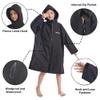 Hiturbo Kids Waterproof Swim Parka: Thin Fleece Swimming Coat - Oversized Swimmer Jacket - Knee Length Swim Team Outfit (9-13Y, Black) view 3