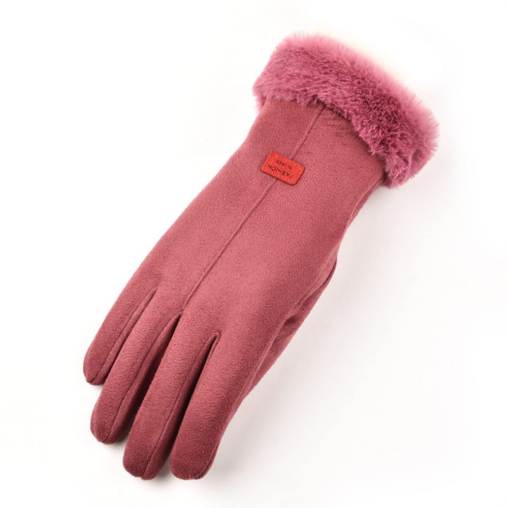 Bestgift Warm Gloves for Cycling Women Cute Winter ski Plush Outdoor Cycling Electric Motorcycle Gloves Purple one Size