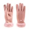 Letuwj Electric Motorcycle Gloves Women's Warm Gloves Lovely Winter ski Plush Outdoor Riding Pink one Size view 1