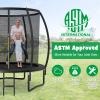 GYMAX 8FT 10FT 12FT ASTM Approved Recreational Trampoline With Enclosure, Ladder & Galvanized Steel Frame, Heavy Duty Anti-Rust Outdoor for Kids Youth Adults (Black, 8FT) view 2