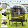 GYMAX 8FT 10FT 12FT ASTM Approved Recreational Trampoline With Enclosure, Ladder & Galvanized Steel Frame, Heavy Duty Anti-Rust Outdoor for Kids Youth Adults (Black, 8FT) view 3