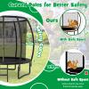 GYMAX 8FT 10FT 12FT ASTM Approved Recreational Trampoline With Enclosure, Ladder & Galvanized Steel Frame, Heavy Duty Anti-Rust Outdoor for Kids Youth Adults (Black, 8FT) view 4