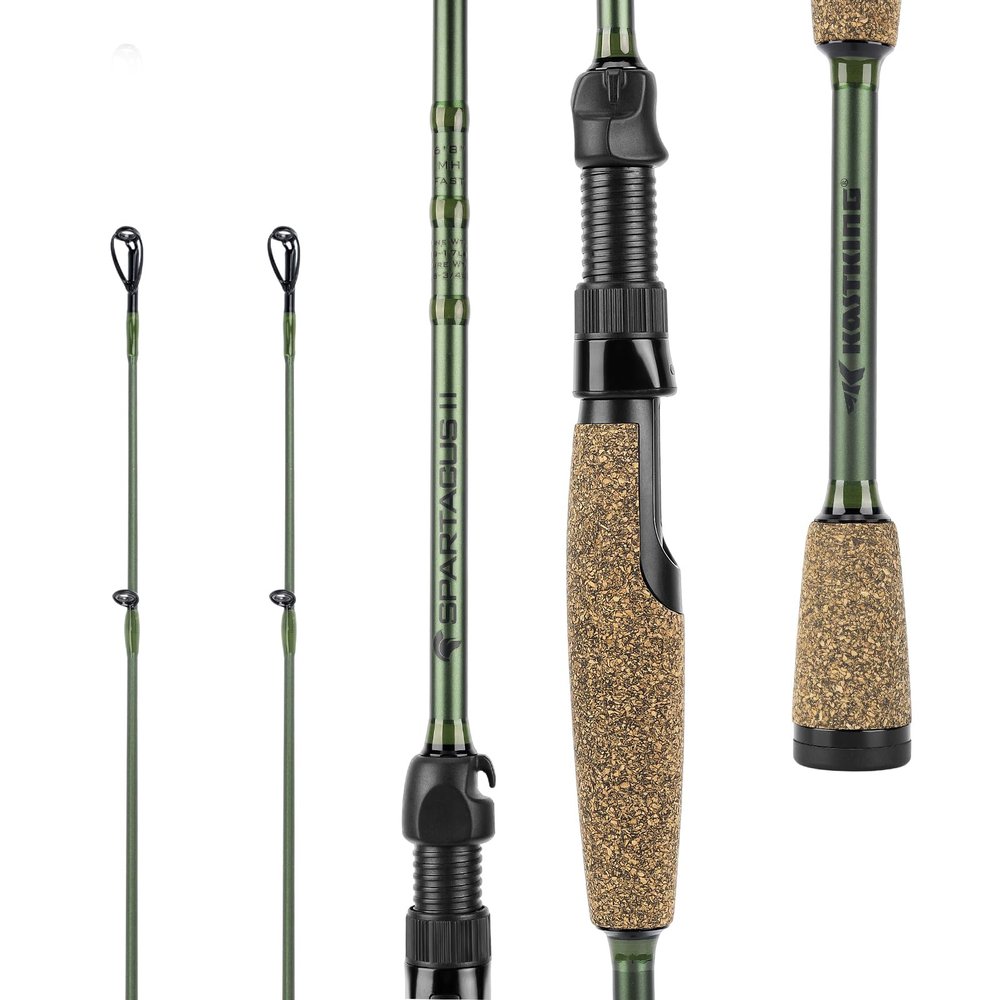 KastKing Spartacus II Twin Tip Fishing Rods, Spin - 7'3" - MH Power - Fast